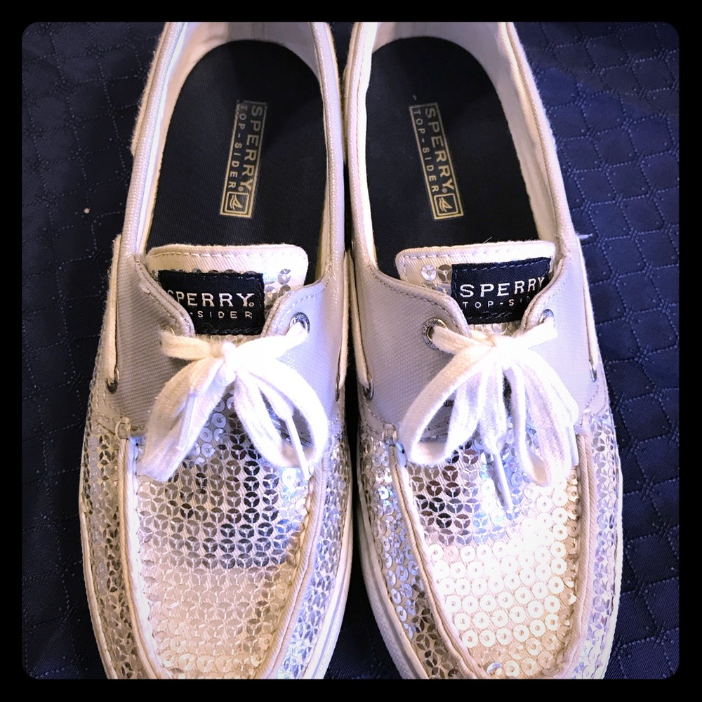 Silver-sequined Sperry topsiders are sassy!